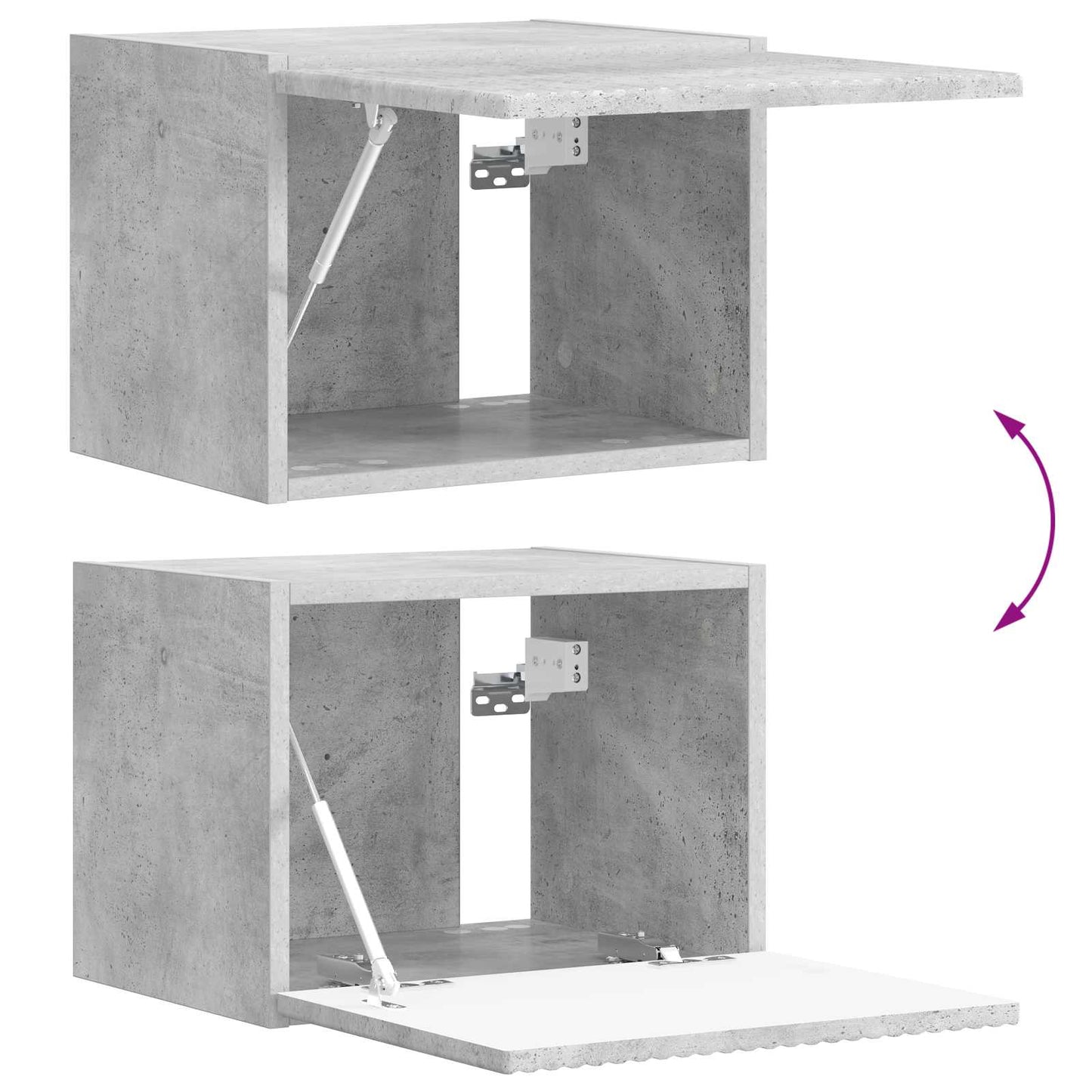 vidaXL Ensemble d'étagères murales pour TV murales 4 pcs Gris béton Bois d'ingénierie