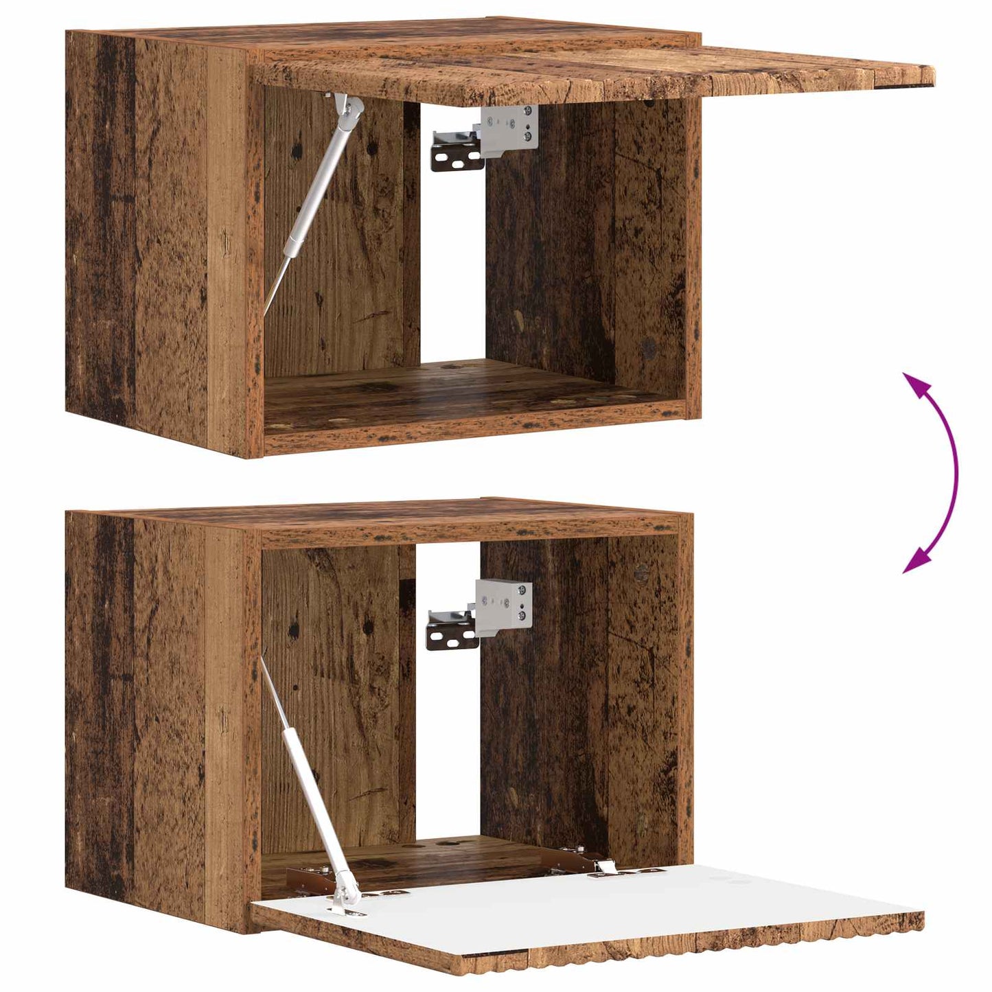 vidaXL Ensemble d'étagères murales TV 4 pcs Bois d'ingénierie Bois de récupération