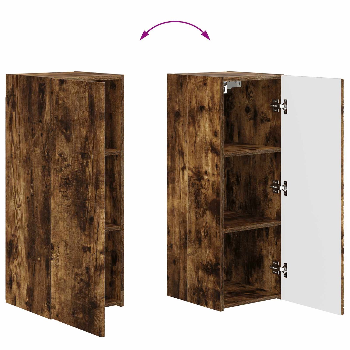 TV-Wandregal-Set 4 pcs Geräucherte Eiche Holzwerkstoff