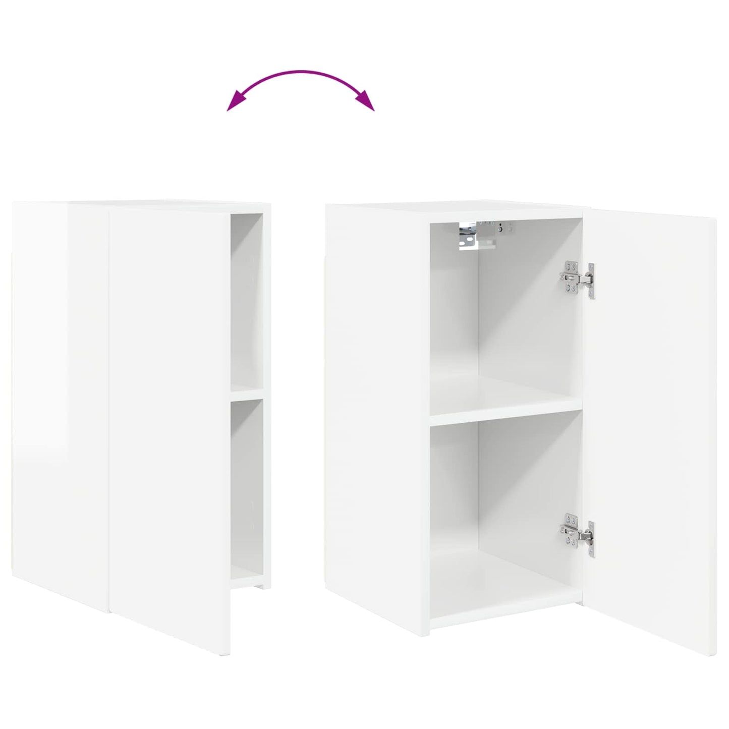 vidaXL TV-Wandregal-Set 4 pcs Hochglanz Weiß Holzwerkstoff