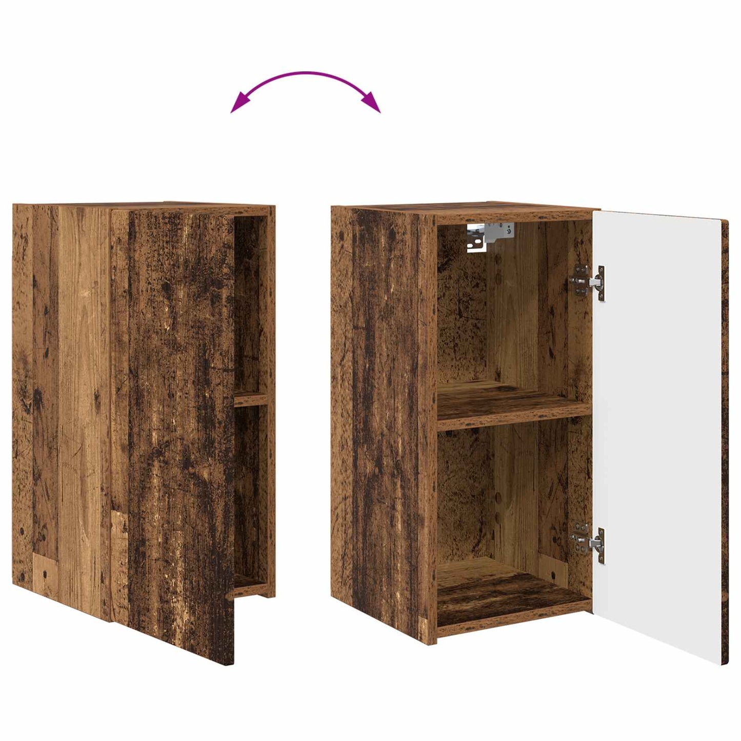 vidaXL TV-Wandregal-Set Wandmontiert 4 pcs Altholz Holzwerkstoff