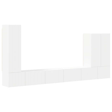 vidaXL TV-Wandregal-Set Wandmontiert 6 pcs Weiß