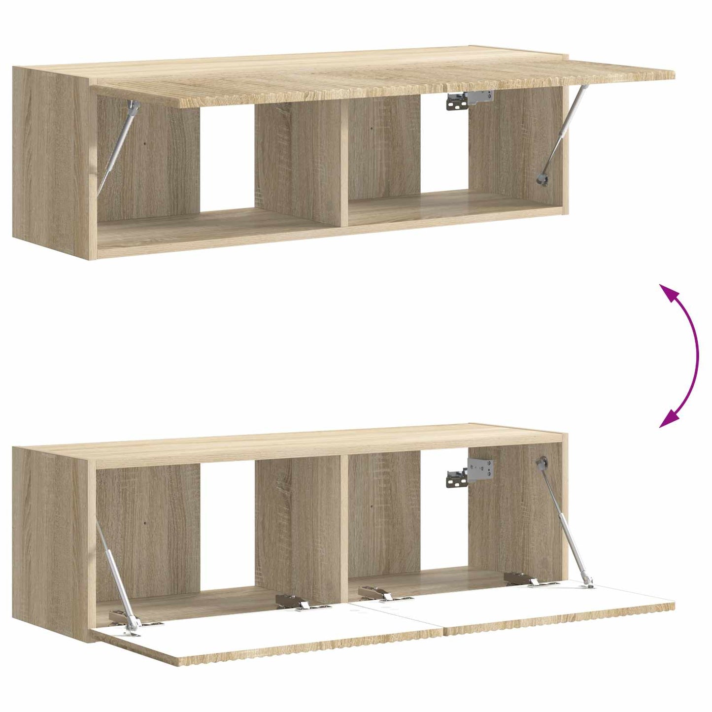 vidaXL TV-Wandregal-Set Wandmontiert 6 pcs Sonoma-Eiche