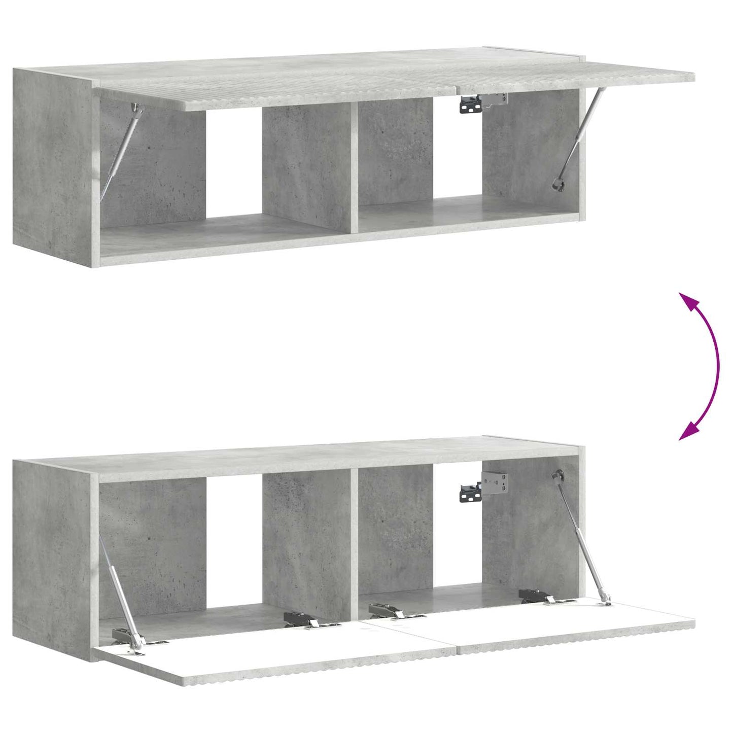 vidaXL TV-Wandregal-Set Wandmontiert 6 pcs Beton Grau