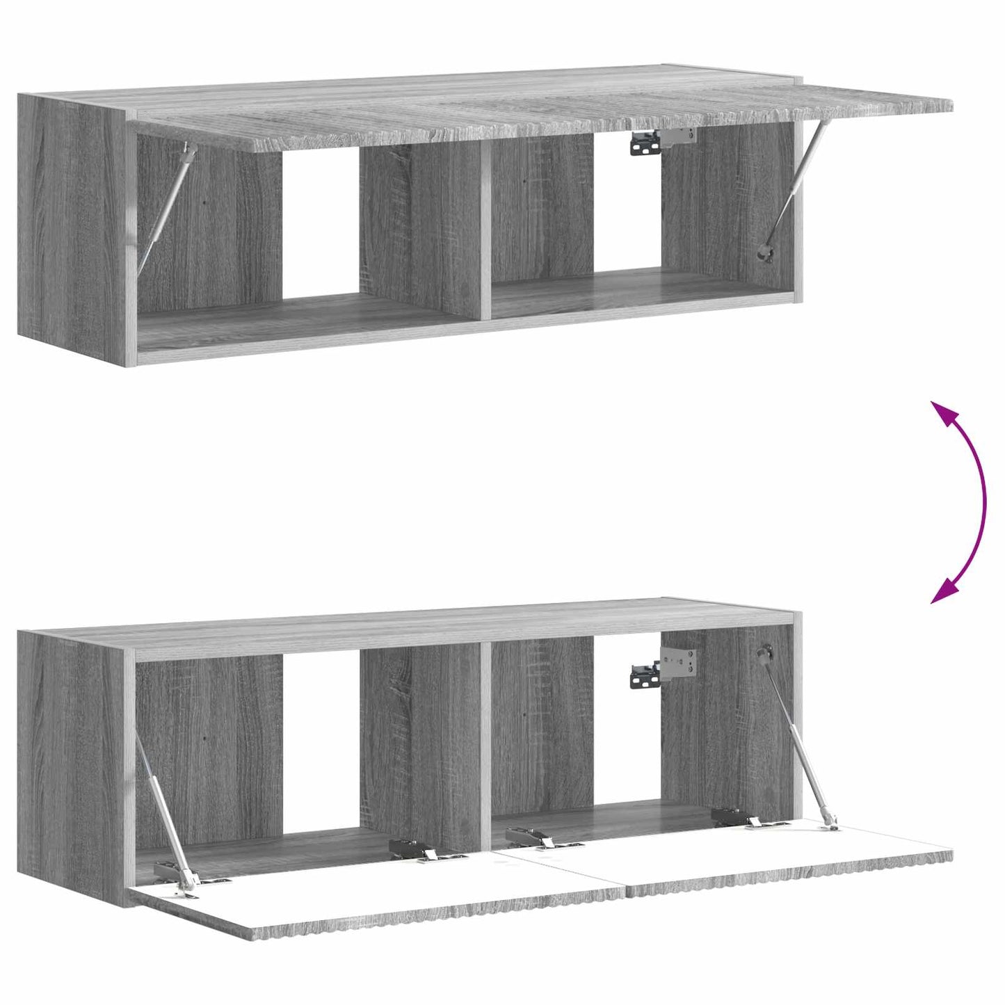 vidaXL TV-Wandregal-Set Wandmontiert 6 pcs Graues Sonoma