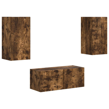vidaXL Ensemble de meubles TV 2 pcs Chêne fumé Bois d'ingénierie