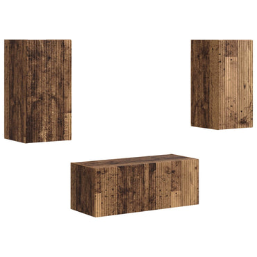 vidaXL Meuble TV mural 2 pcs en bois de récupération et bois d'ingénierie