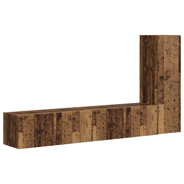 vidaXL TV-Schrankset Wandmontiert 3 pcs Altholz Holzwerkstoff