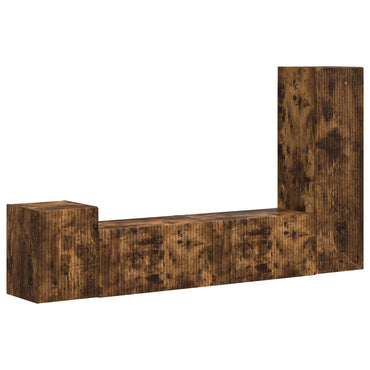 vidaXL TV-Schrankset 4 pcs Geräucherte Eiche Holzwerkstoff