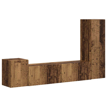 vidaXL TV-Schrankset Wandmontiert 4 pcs Altholz Holzwerkstoff