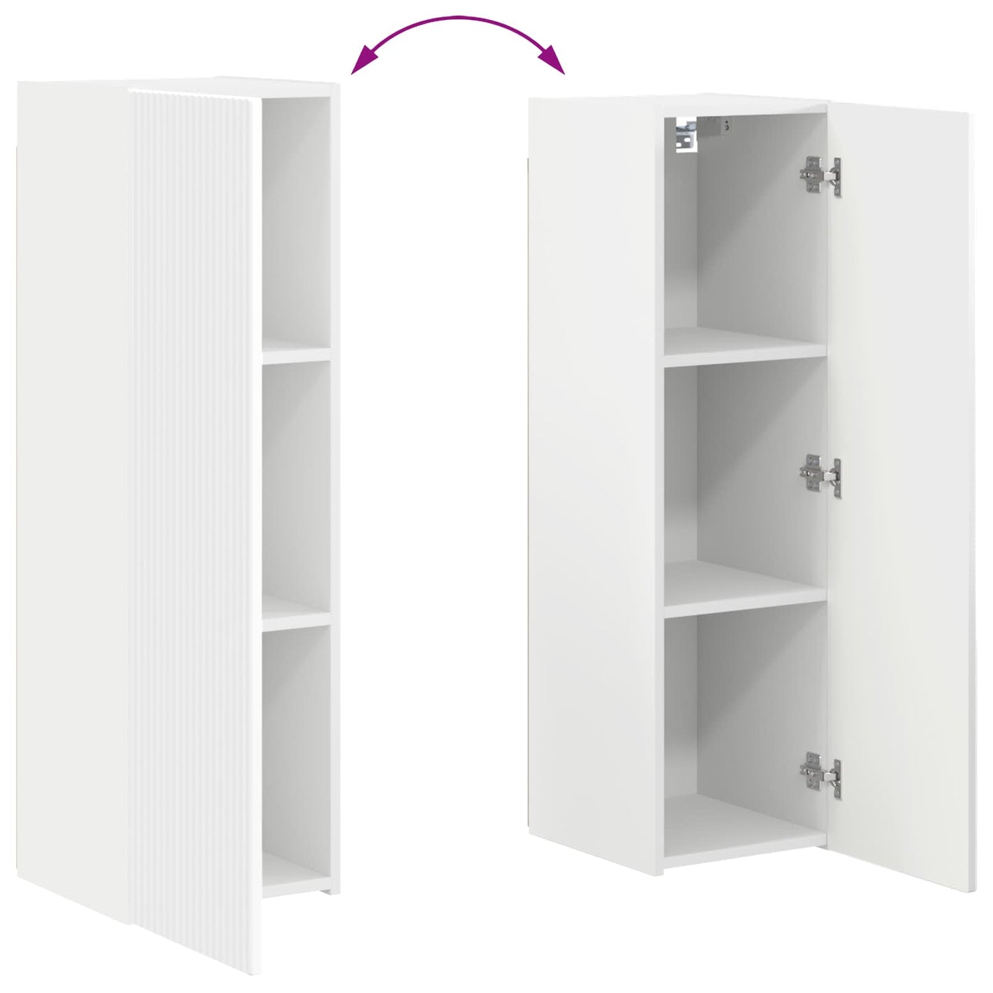 vidaXL TV-Schrankset Wandmontiert 4 pcs Weiß Holzwerkstoff