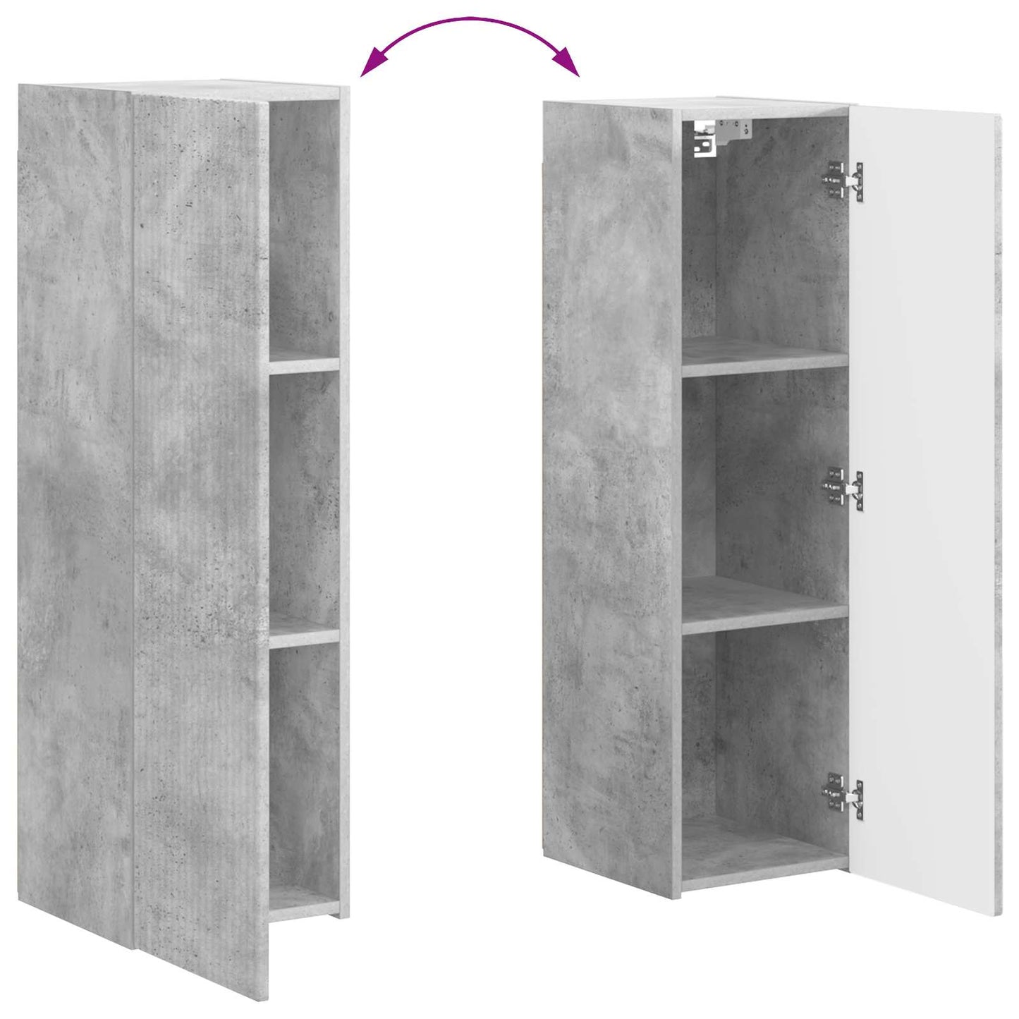 vidaXL Ensemble de meubles TV muraux 4 pcs Gris béton Aggloméré