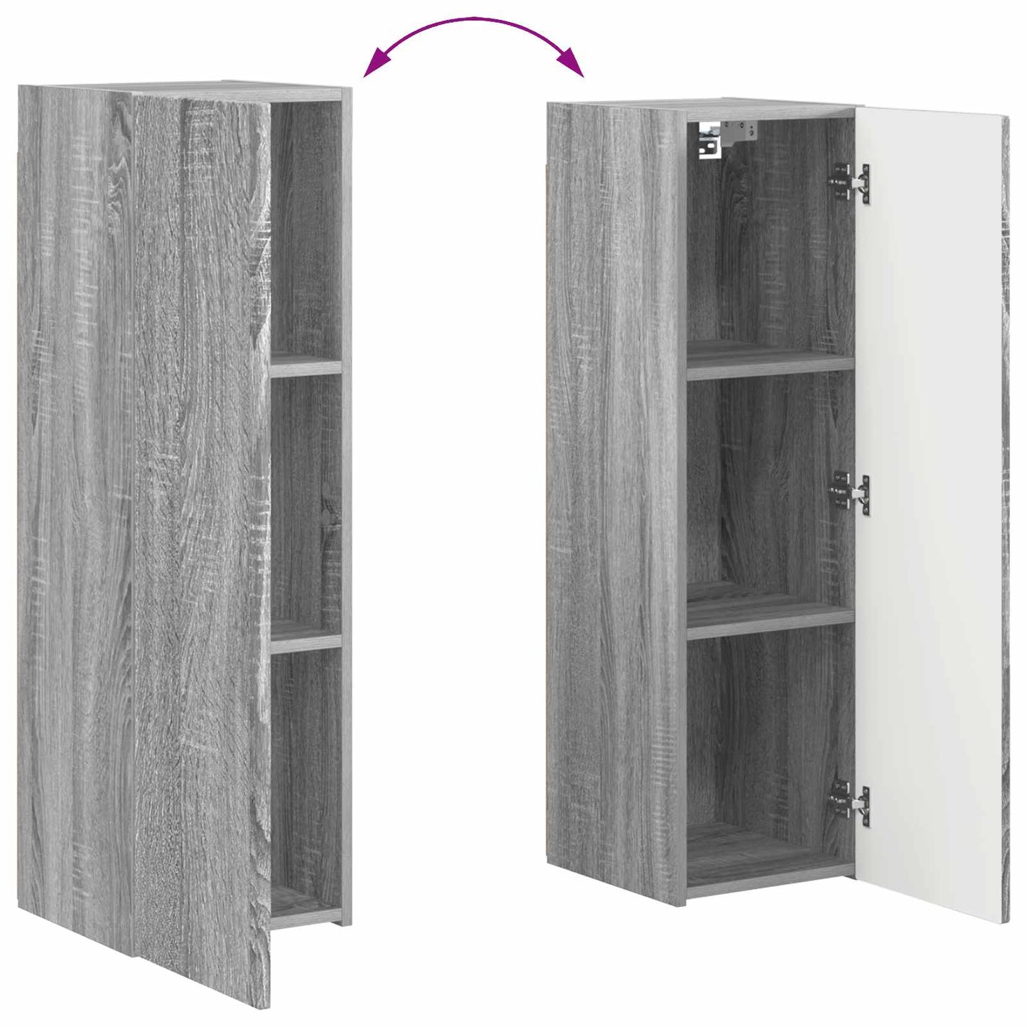 vidaXL Meuble TV mural 4 pcs Bois d'ingénierie gris Sonoma