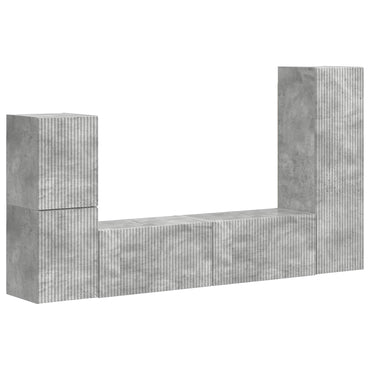 vidaXL TV-Schrankset Wandmontiert 4 pcs Beton Grau Holzwerkstoff