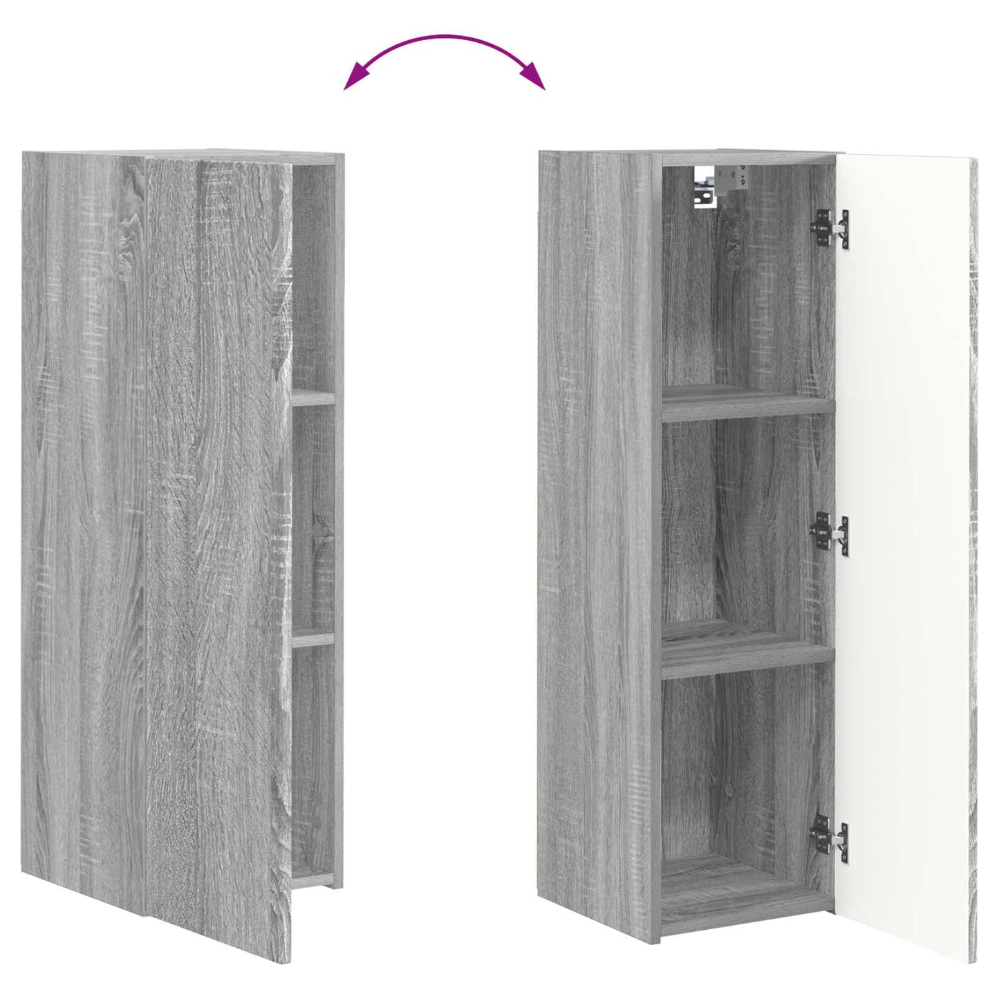 vidaXL TV-Schrankset Wandmontiert 4 pcs Graues Sonoma Holzwerkstoff
