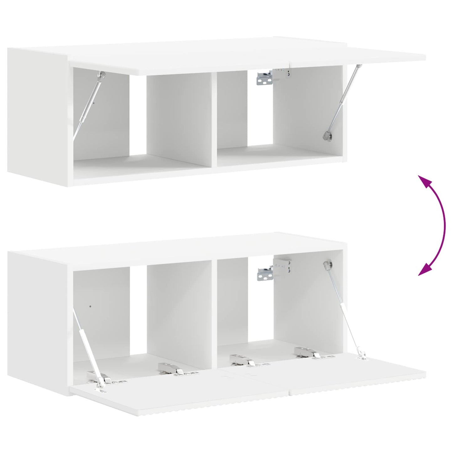 vidaXL TV-Schrankset Wandmontiert 4 pcs Weiß Holzwerkstoff