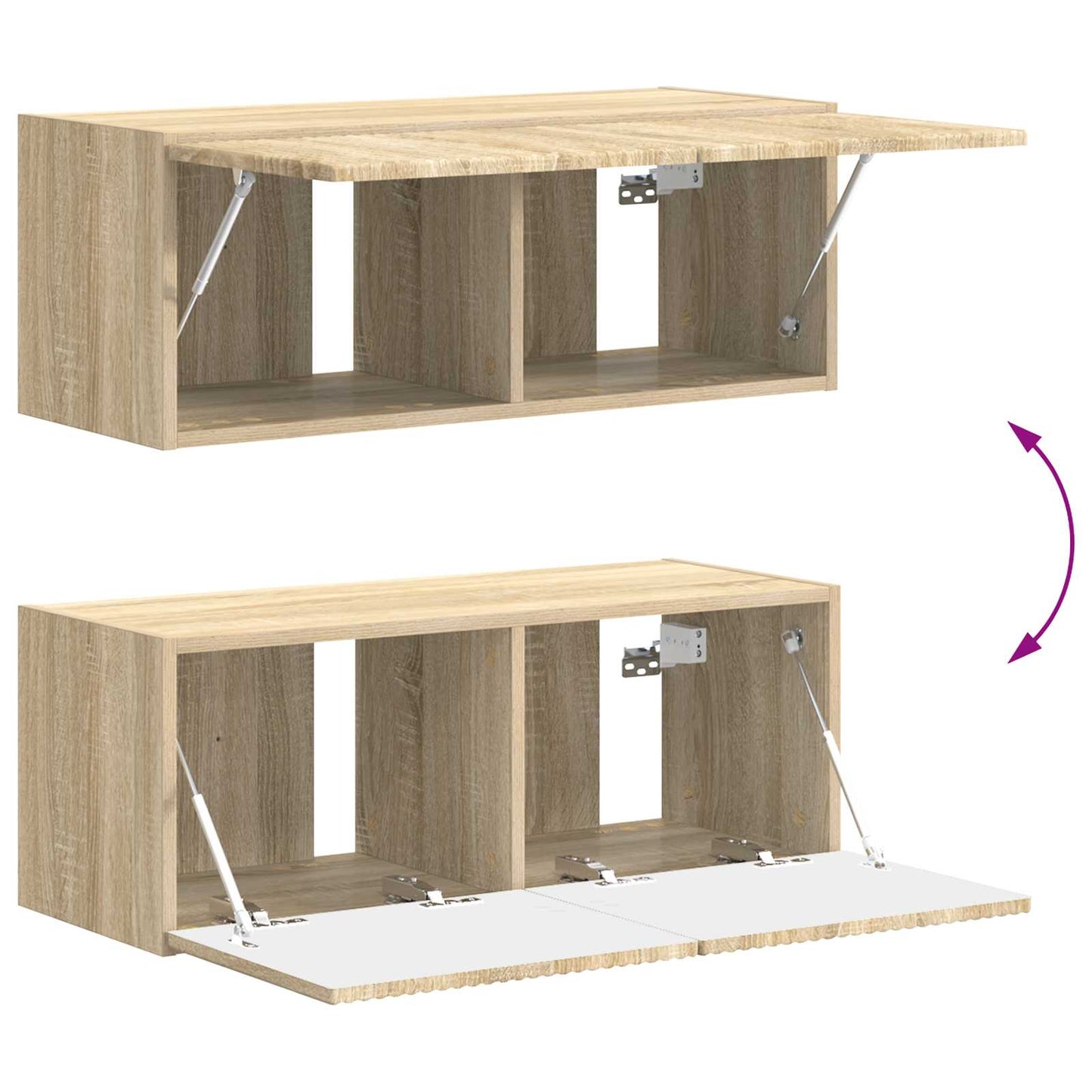 vidaXL TV-Schrankset Wandmontiert 4 pcs Sonoma-Eiche Holzwerkstoff