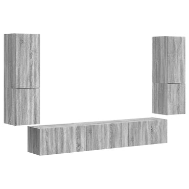 vidaXL TV-Schrankset Wandmontiert 4 pcs Graues Sonoma Holzwerkstoff