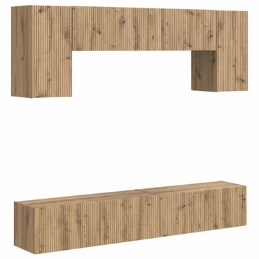 vidaXL TV-Schrankset Wandmontiert 4 pcs Hochglanz Weiß Holzwerkstoff