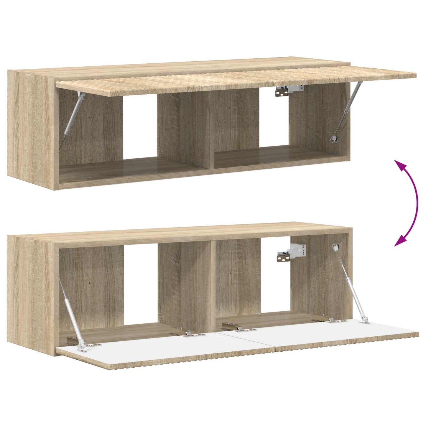 vidaXL TV-Schrankset Wandmontiert 5 pcs Sonoma-Eiche Holzwerkstoff