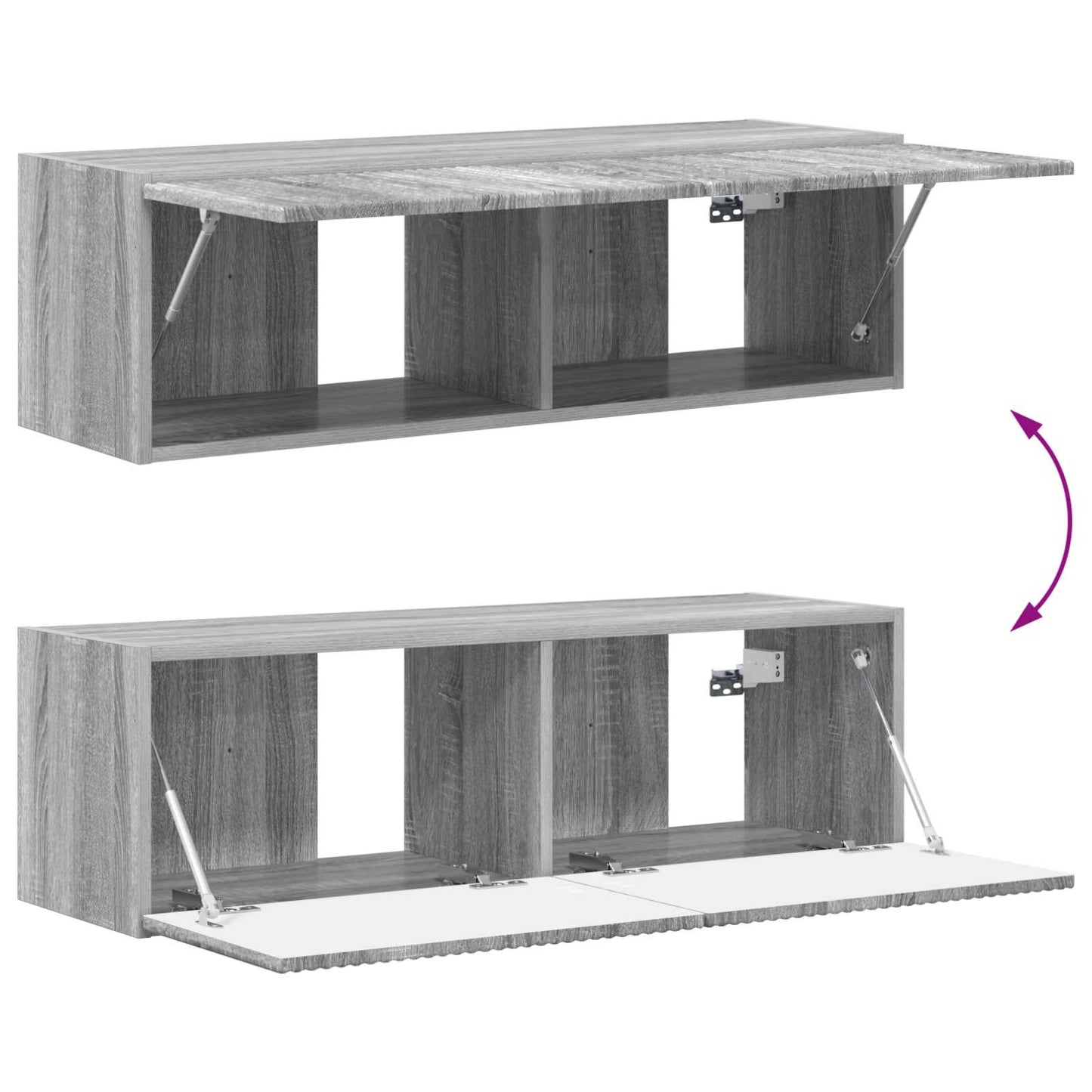 vidaXL TV-Schrankset Wandmontiert 5 pcs Graues Sonoma Holzwerkstoff
