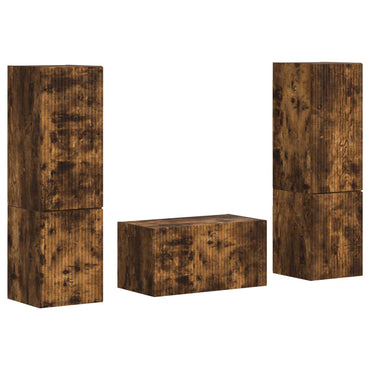 vidaXL TV-Schrankset 5 pcs Geräucherte Eiche Holzwerkstoff
