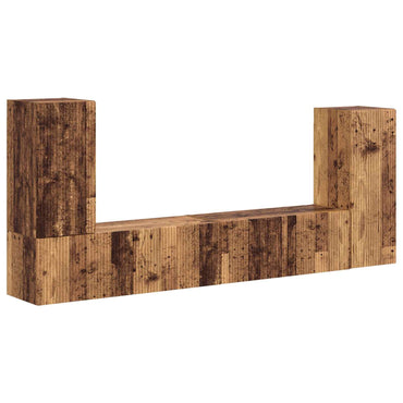 vidaXL TV-Schrankset 4 pcs Altholz Holzwerkstoff