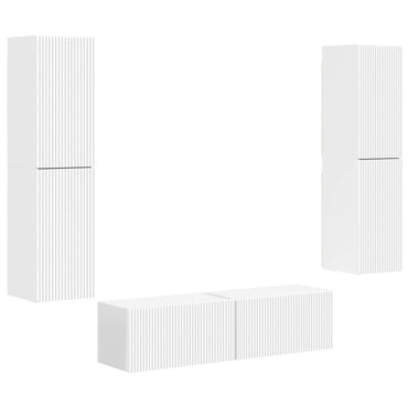 vidaXL TV-Schrankset 6 pcs Weiß Holzwerkstoff