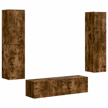 vidaXL TV-Schrankset 6 pcs Geräucherte Eiche Holzwerkstoff