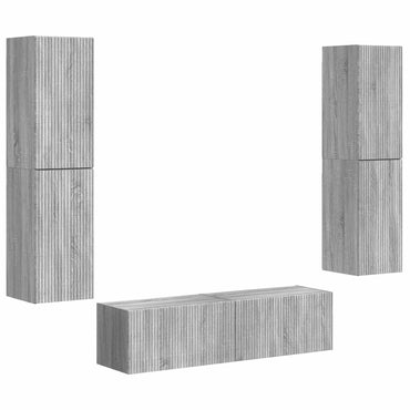 vidaXL TV-Schrankset 6 pcs Graues Sonoma Holzwerkstoff
