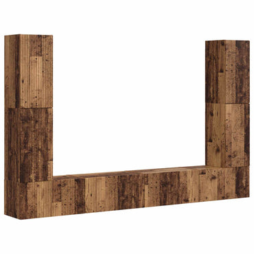 vidaXL TV-Schrankset 8 pcs Altholz Holzwerkstoff