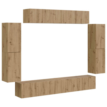 vidaXL TV-Schränk 8 pcs Artisan-Eiche