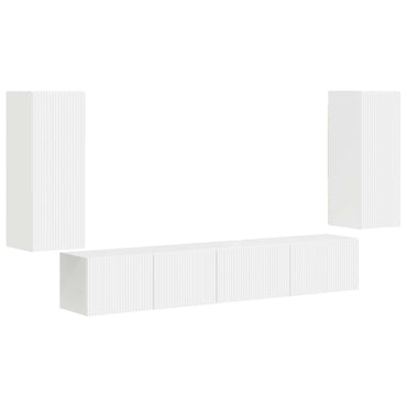 vidaXL TV-Schrankset 4 pcs Weiß Holzwerkstoff