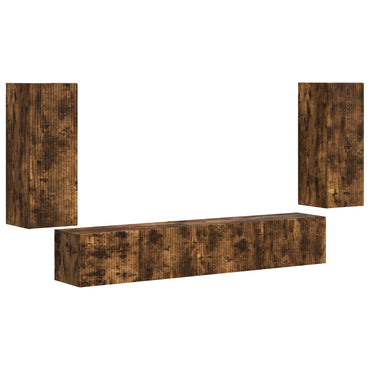 vidaXL TV-Schrankset 4 pcs Geräucherte Eiche Holzwerkstoff