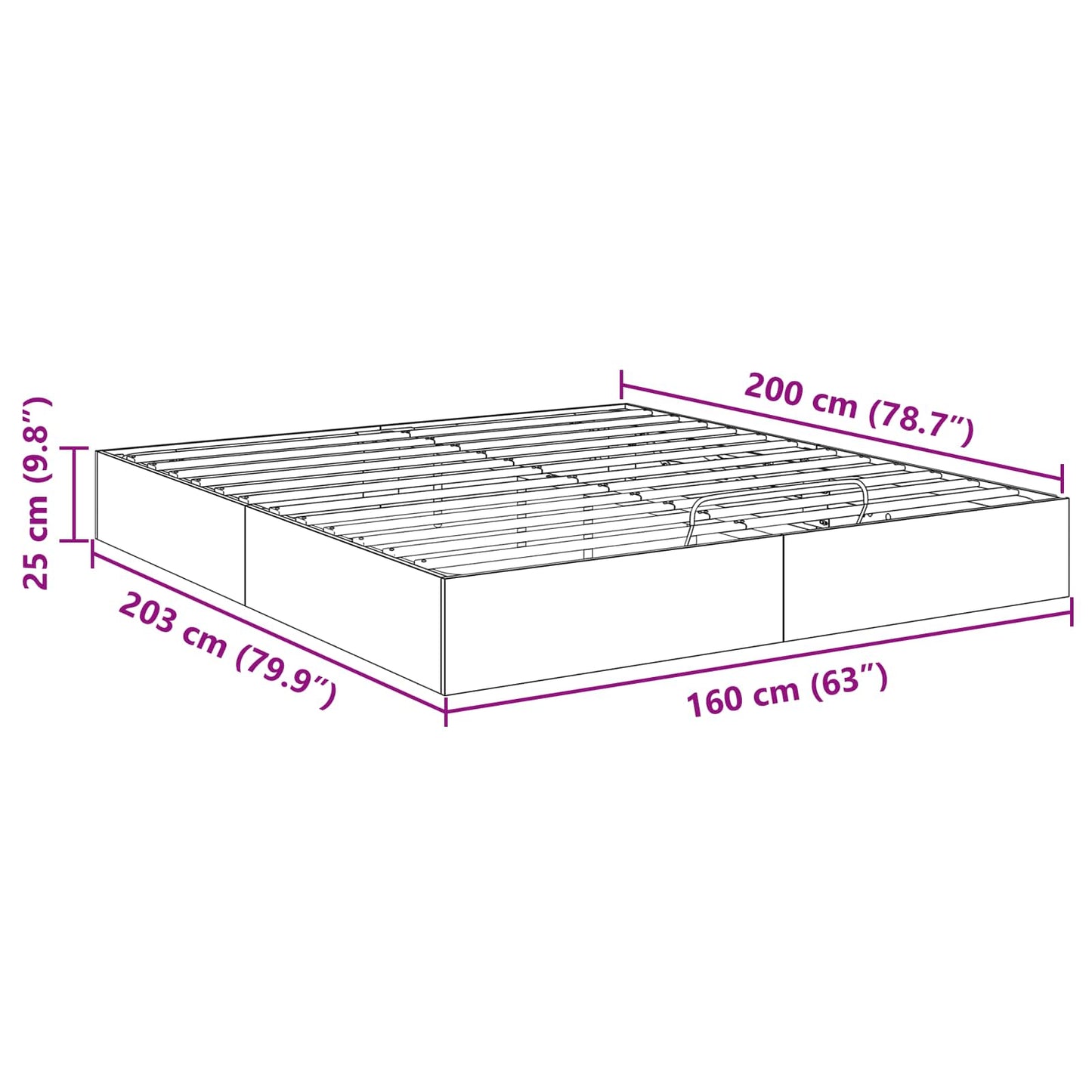vidaXL Ottoman Bettgestell Weiß 193 x 120 x 25 cm Spanplatte