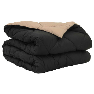 vidaXL Sommerdecke Schwarz und Taupe 220 x 140 cm Mikrofaser