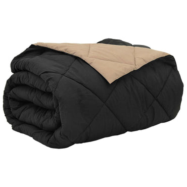 vidaXL Sommerdecke Schwarz und Taupe 220 x 200 cm Mikrofaser