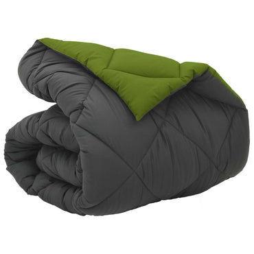 vidaXL Winterbettdecke Grün und Anthrazit 220 x 140 cm Mikrofaser