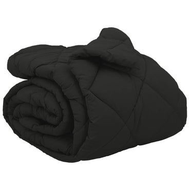 vidaXL Winterbettdecke Schwarz 200 x 200 cm Mikrofaser