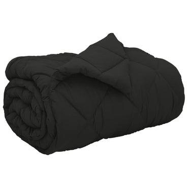 vidaXL Winterbettdecke Schwarz 220 x 155 cm Mikrofaser