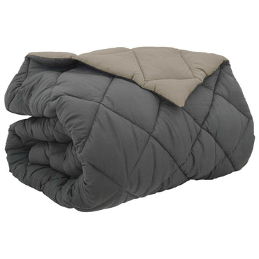 vidaXL Winterbettdecke Hellgrau und Anthrazit 240 x 200 cm Mikrofaser