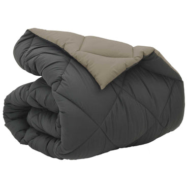 vidaXL Winterbettdecke Hellgrau und Anthrazit 220 x 155 cm Mikrofaser