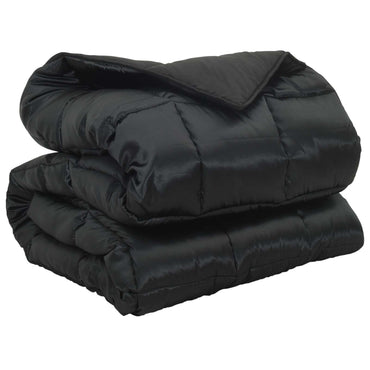 vidaXL Winterbettdecke Schwarz 220 x 155 cm Satin und Mikrofaser