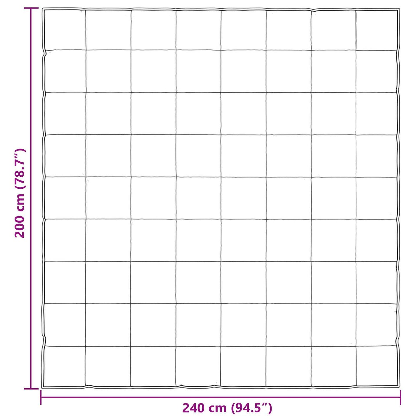 vidaXL Winterbettdecke Silber 240 x 200 cm Satin und Mikrofaser