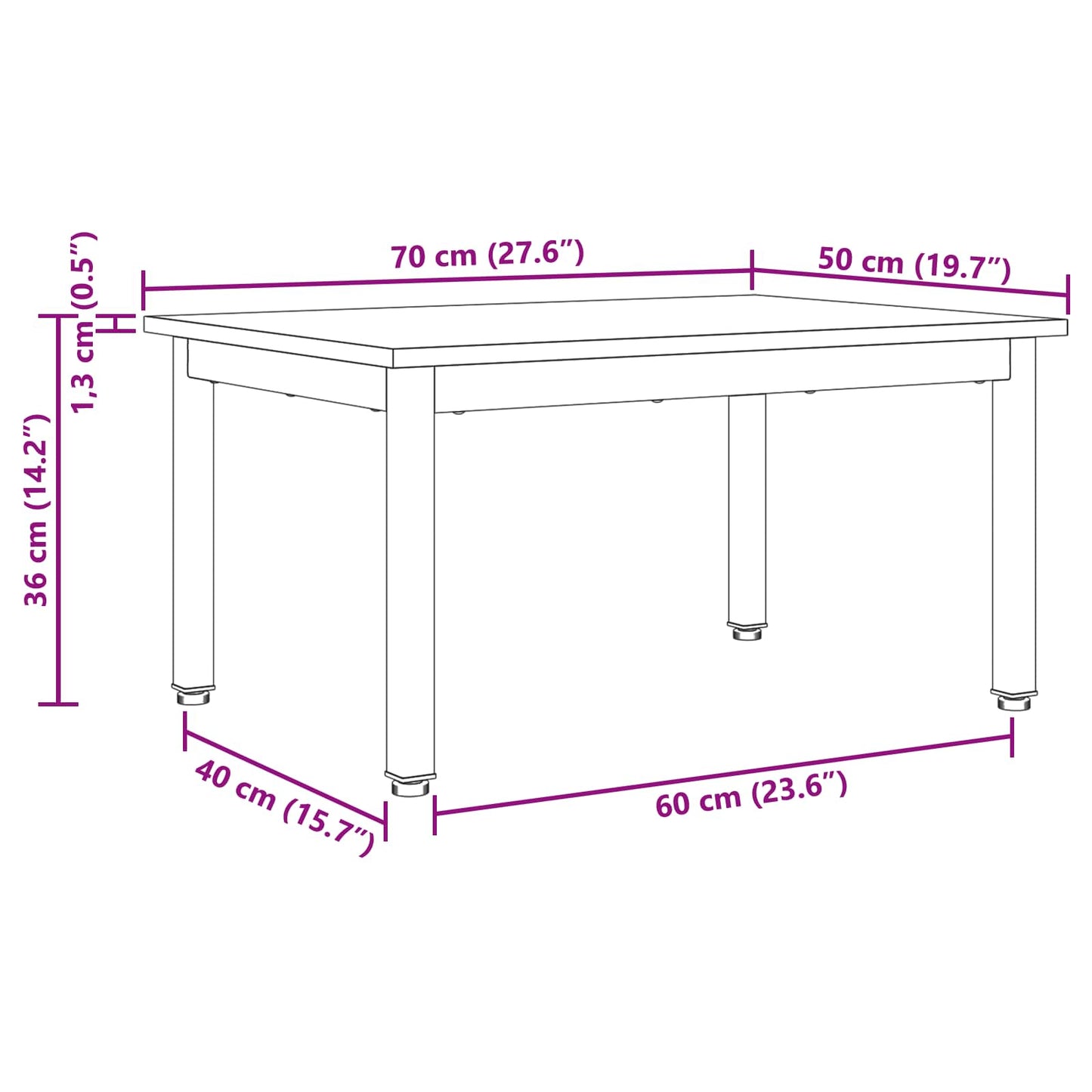 vidaXL Couchtisch Graues Sonoma 70 x 50 x 36 cm Holzwerkstoff