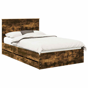 vidaXL Bettrahmen Geräucherte Eiche 120 x 200 cm Ingenieurs Holz