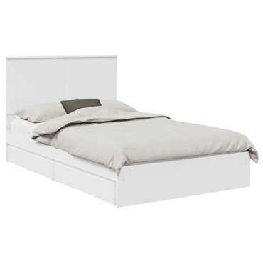 vidaXL Aufbewahrungsbett mit Kopfteil Weiß 135 x 190 cm Holzwerkstoff