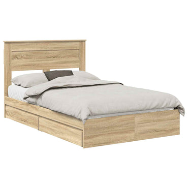 Lit de rangement vidaXL chêne Sonoma 135 x 190 cm, bois d'ingénierie