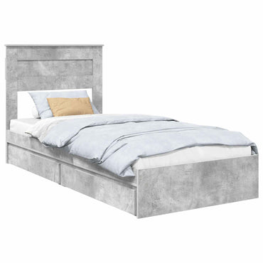 vidaXL Aufbewahrungsbett Beton Grau 75 x 190 cm Holzwerkstoff
