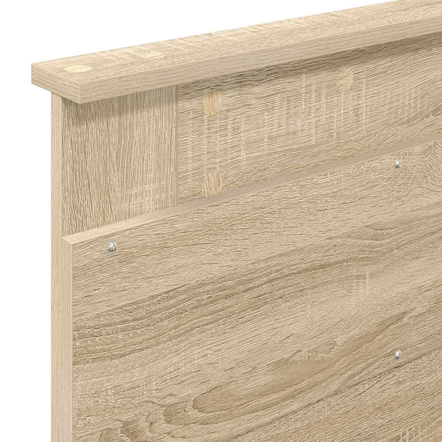 Bettrahmen Sonoma Eiche und Silber 75 x 190 cm Holzwerkstoff
